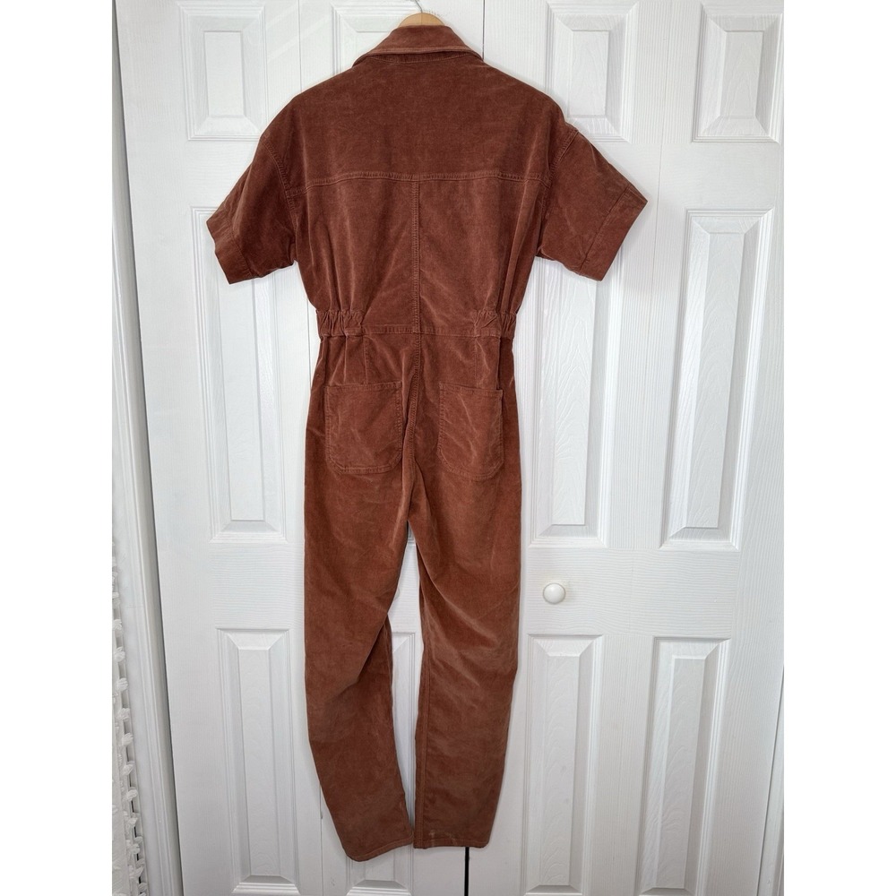 Free People Marci Corduroy Jumpsuit Size M Brown Gingerbread Utility Coverall - Picture 4 of 10